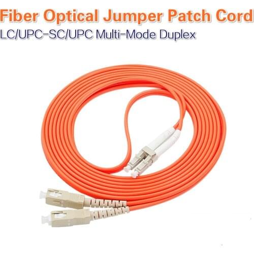 LC/UPC-SC/UPC Multi-Mode Fiber Cable Multimode Duplex Fiber Optical Jumper Patch Cord 10PCS Free shipping