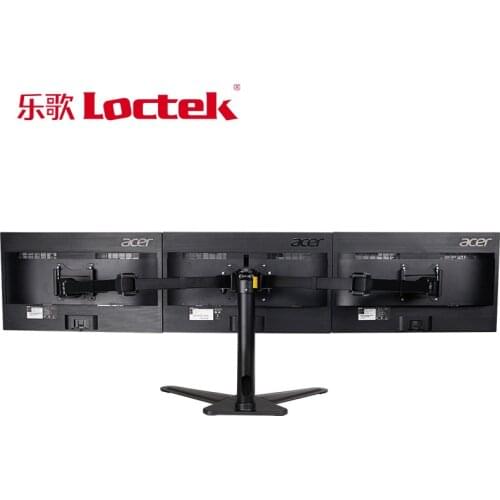 Loctek D2T Desktop 10"-30" Triple Display Stand Full Motion Free Lifting 3 Screen Monitor Holder Mounting Arm Loading 10kgs each