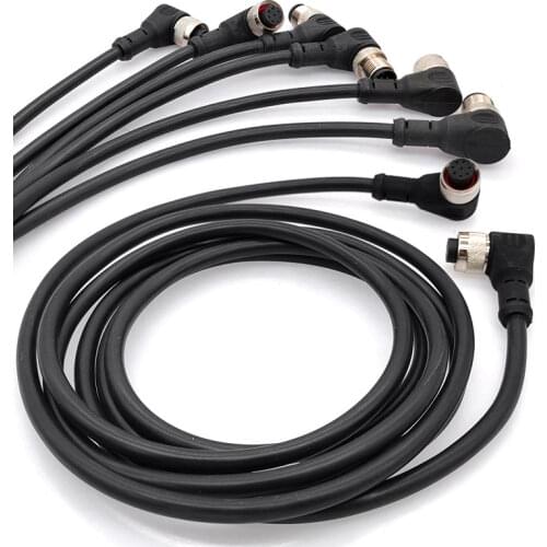 M12 sensor connector cable double head male female 2m wire waterproof 4Pin 5Pin 8Pin A Type