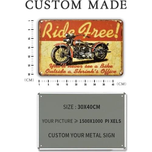 Custom Big Size Metal Tin Sign Vintage Garage Home Decorative Plaque Name Sign Wall Sticker Tiki Bar Wall Decor Metal Sign