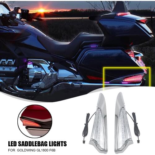 For Honda Goldwing GL1800 GL 1800 F6B 2018 2019 2020 2021 Motorbike Saddlebag Accent Swoop LED Light Turn Signal Case NEW