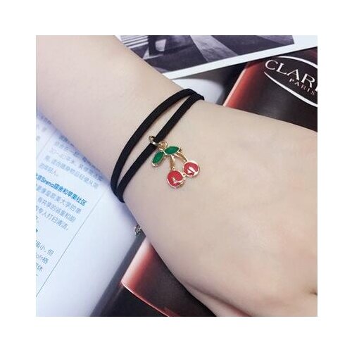 B238 2017 cheap Creative Lace Bracelet Double layer Cherry Bracelets & Bangles For Woman man Charms Jewelry accessroies