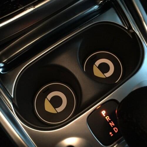 Cup Mats Non-slip Mat smart 453 fortwo Fluorescent Logo Storage Anti Stress Slip Covers Car Styling Interior Decoration 1 Piece