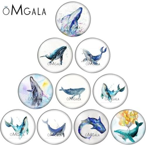 NEW Watercolor Shark Art Paintings Sea Animals 12mm/18mm/20mm/25mm Round photo glass cabochon demo flat back Making findings