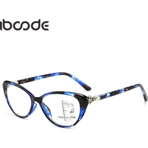 Seemfly Smart Zoom Progressive Reading Glasses Men Women Anti Blue Light Cat Eye Presbyopia Hyperopia Multifocal Eyeglasses New