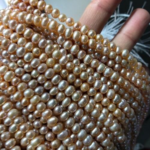 4-5mm Size White Orange Purple Color Fresh Water Pearl Necklace Real Freshwater Pearl Strand String 38cm Long