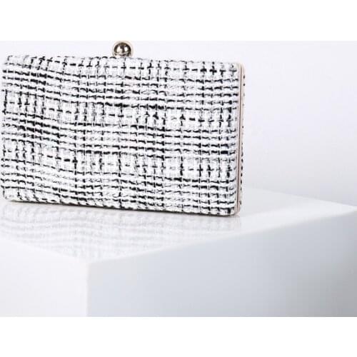 Luxury Handbags Women Lattice Bags Designer Party Evening Clutch for Ladies Fashion Shoulder Bag Female Woolen Cloth Bags Purse