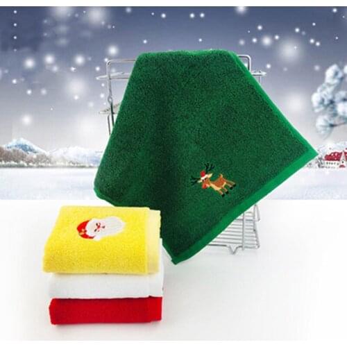 Christmas Face Washing Cloth Cute Santa Claus Elk Face Towel Cloth For Man Home Bathroom Woman Towels Xmas Gift
