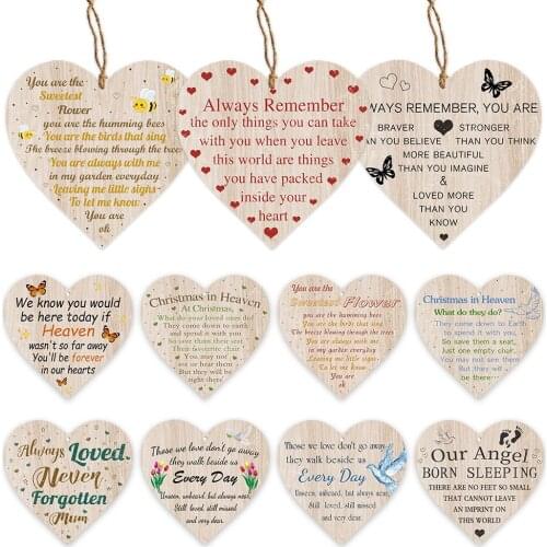 Christmas Heart Shaped Wooden Plaque Lovely Friendship Wood Signs Heaven Crafts for Gift To Friend Keepsake Decor Plates