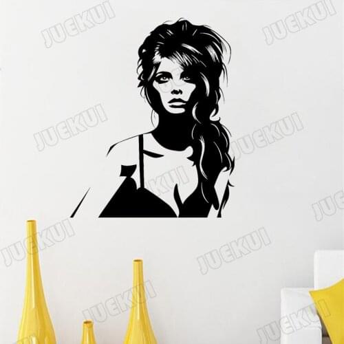 Sexy Woman Fierce Eyes Removable Wallpaper Home Living Room Stickers Vinyl Wall Decals Brauty Salon Art Poster Murals TA572