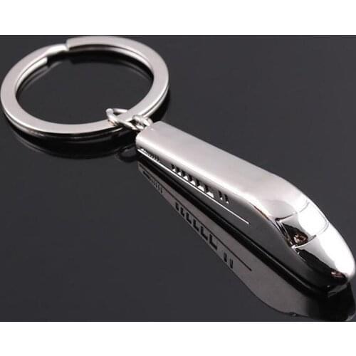 Silver Metal Keyfob 3D Car Locomotive Train Head Keyring Keychain Key Chain Ring