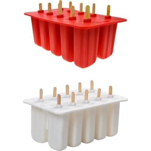 Silica Gel Ice Cream Mould Popsicle Mold Ice Tray Puck Popsicle Mold Ice Cream 10 with silicone mold high quality