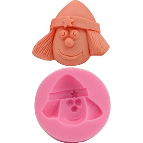 DIY Cartoon Boy Face Silicone Cake Mold Fondant Soap 3D Cupcake Jelly Candy Chocolate Decoration Baking Tool Moulds FQ2266