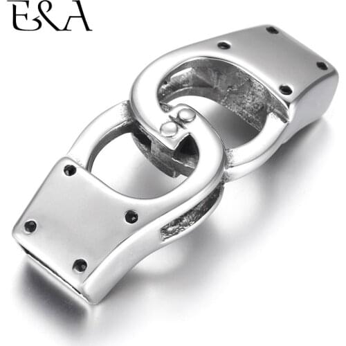 Stainless Steel Connector Handcuff Shaped Curved Hole 12*6mm for DIY Punk Charms Bracelet Findings Jewelry Making Parts Supplies