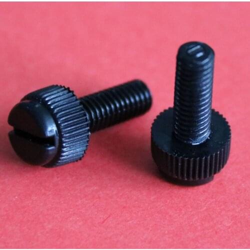M3 M4 M5 Nylon Slotted Knurled Screws Slot Plastic Thunb Screw Size 6mm-30mm Black