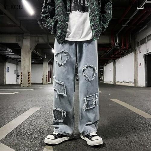 YIKUO Loose Jeans For Men