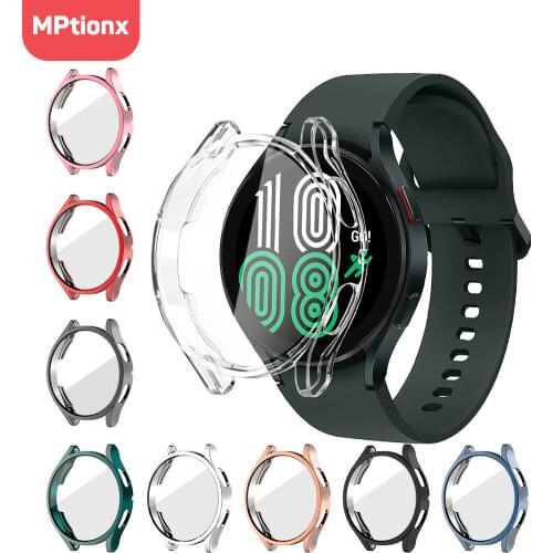 Protective Case for Samsung Galaxy Watch 4 40mm 44mm, Soft TPU Cover Bumper Full Screen Protector for Galaxy Watch4 Accessories