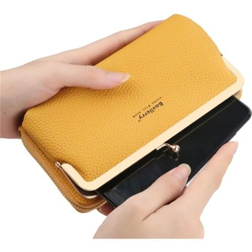 Women Shoulder Bag Flap PU Leather New Sweet Wallets Female Crossbody Bag Long Style Multi Functional Purse