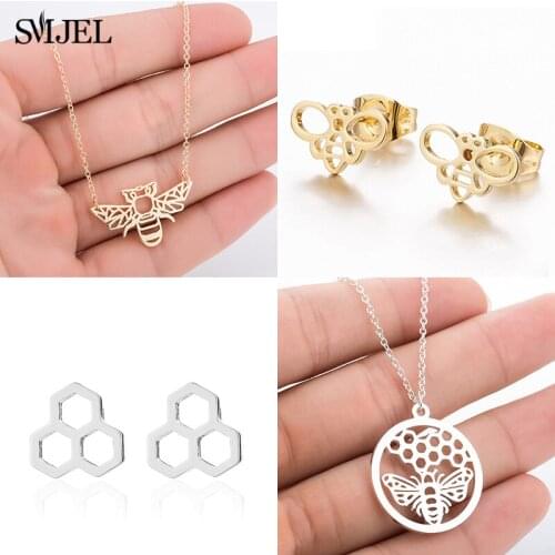 Wild Animal Origami Bee Pendant & Necklace Gold Color Honeybee Bee Necklaces for Women Accessories Everyday Jewelry Ketting Gift