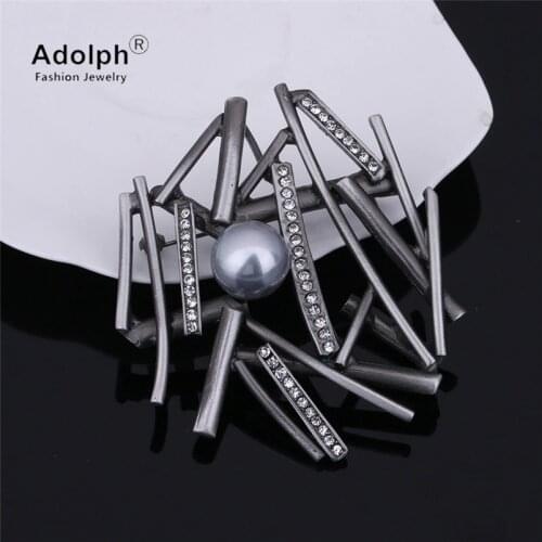 ADOLPH Star Vintage Metal Imitation Pearl Brooch Pins Woman 2018 New Luxury Bride Large Broochs Jewelry Accessories Female Hot