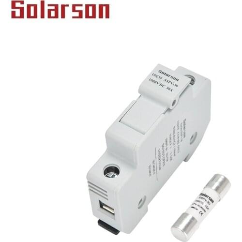 1sets CE TUV 10X38mm 1A- 6A 8A 10A 12A 15A 16A 20A 25A 30A 32A 1000VDC solar fuse holder with fuse