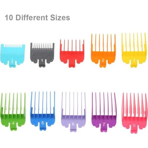 10pcs Color Hair Clipper Limit Combs Guide Kit Barber Accessories Hair Trimmer Guards Attachments Salon Tool Barber Replacement