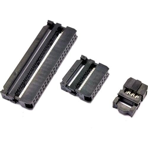 10PCS JTAG crimping head ISP connector three sets of 2.54MM Horn plug FC-6/8/10/14/16/20-50P DD
