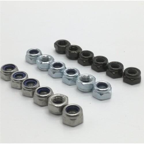 50pc DIN985 M2 M3 M4 M5/6 M8 Galvanized Carbon Steel plating Black Zinc stainless steel 304 Self-locking Nuts Hex Nylon Lock Nut