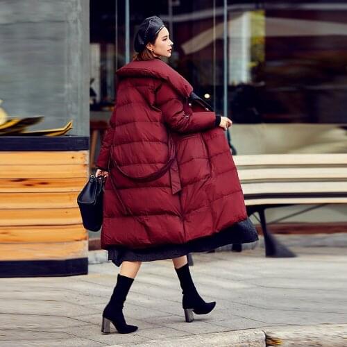 90% White Duck Jackets Women 2020 New Fashion Elegant Winter Warm Long Coat Slim Down Parka Female Lady Outerwear Overcoat