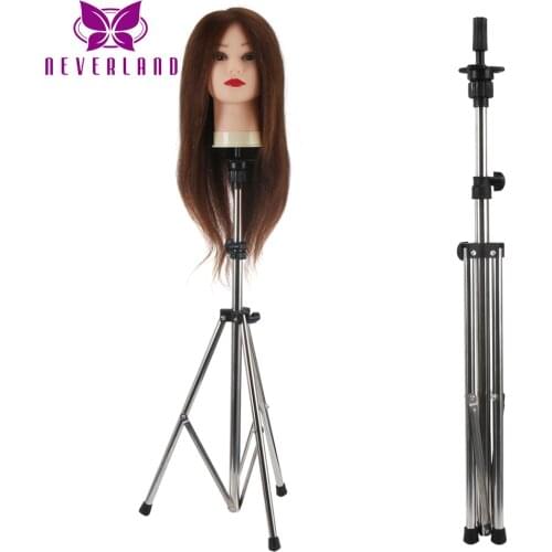 Aluminum Adjustable Long Tripod Stand Practice Hair Training Mannequin Head Holder Clamp Showed Pro Salon Styling Accessories