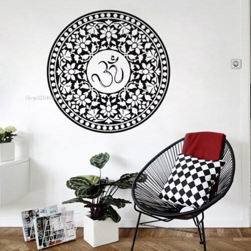 Large Om Symbol Mandala Wall Decal Vinyl Modern Living Room Sofa Backdground Home Yoga Decoration Removable Wallpaper CN524