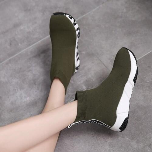 Nice Brand Designer Women Running Shoes Paris Knitting Sock Boots Stretch Trainers Sneakers Casual Breathable Shoes for Women
