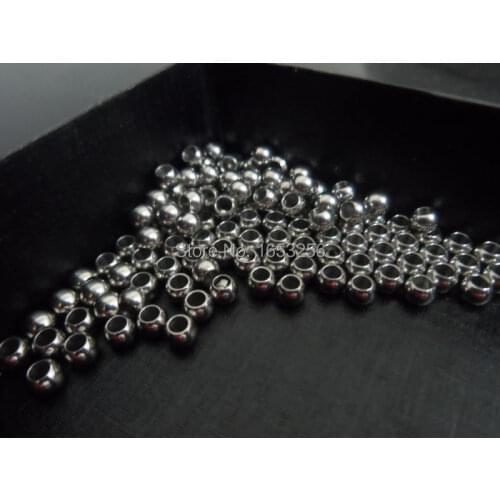 Small 4mm in bulk 100pcs Loose Round beads stainless steel Jewelry Finding/Making DIY