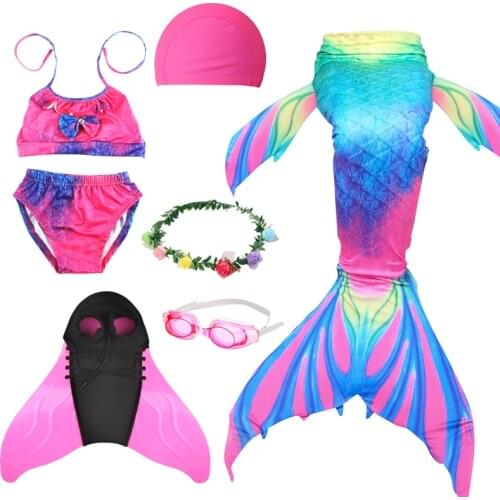 Baby Girls Mermaid Tails Swimming Dresses Cosplay Costume Beach Clothes Children Mermaid Swimsuit For Kids Swimmable Costumes
