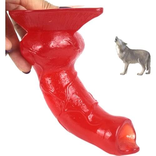 FAAK Animal Dildo Toys Realistic Wolf Fake Penis Dildo Masturbation Erotic Insert Vagina Anal Plug Sex Toys For Women Adults Toy