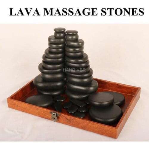 Hot Stone Massage lava Stones Natural Energy Massage Spa Stones Set Rock Basalt Wholesale Body Health Care