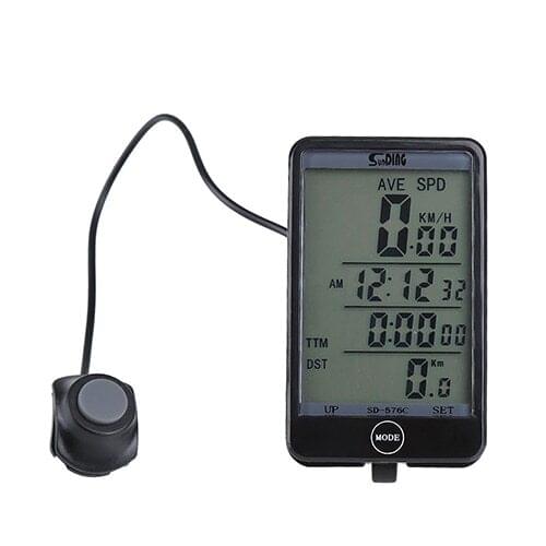 MTB Bike Bicycle Cycling Computer Odometer LCD Backlight Dispaly Speedometer Computer Odometer Speedometer with Green Backlight
