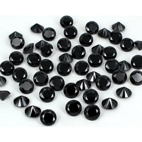 Cubic Zirconia Stones 4-18mm Black Color Brilliant Round Pointback Beads 3D Nail Art DIY Decorations Supplies For Jewelry
