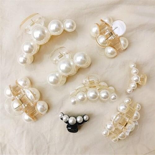 Multiple Styles Collection Temperament Ladies Large Bath Plate Catch Fashion Simple Imitation Pearl Hair Claws Hair Accessories