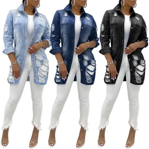 Fashion European and American sexy fashion womens denim jacket