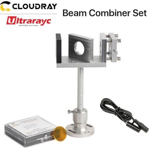 Ultrarayc ZnSe Laser Beam Combiner Set 20/25mm Conbiner 500-700nm Lens + Mount + Red Pointer for CO2 Laser Marking Machine