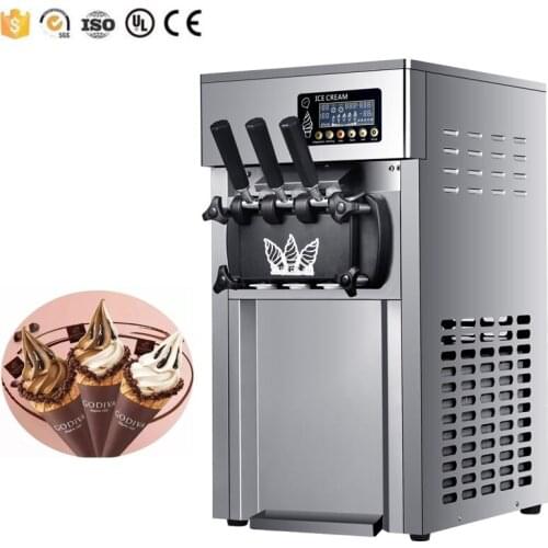 1200W Table Top Mini Soft Serve Ice Cream Making Machine 3 Flavors commercial Ice Cream Maker