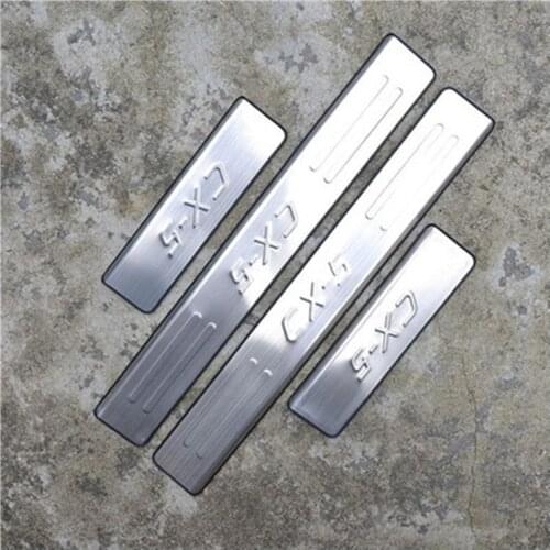 Stainless steel Scuff Plate Door Sill Welcome Pedal For Mazda CX-5 CX5 2013-2015 Car Styling Accessories 4PCS