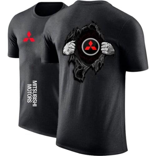 2021New Summer Mitsubishi Car Logo Comfortable Print Short Sleeve Casual Tops Sweatshirts Leisure Men T shirt