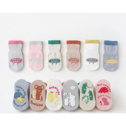 0 to 3Yrs Cotton Childrens Anti-slip Boat Socks For baby Boys Girl Floor socks Spring Summer Kid Sock With Rubber