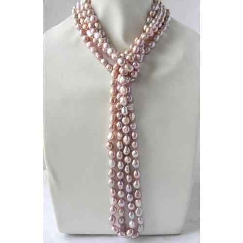 100" 9mm Lavender Baroque Freshwater Pearl Necklace