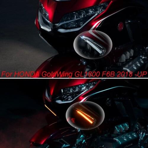 For HONDA Gold Wing 1800 F6B GL1800 2018 2019 2020 2021 Motorcycle Front Lighted Vent Trim LED Turn Signal Kit Chrome or Black