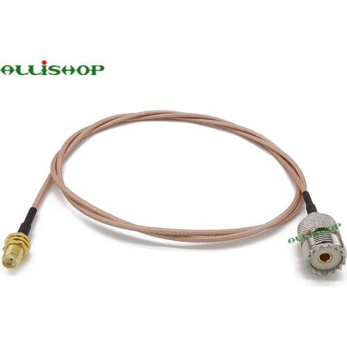 Handheld Radio Antenna UHF PL-259 SO-239 Female to SMA Female RG316 Cable Connector for Hamdheld Ham Radio 2/6/9/12/15M