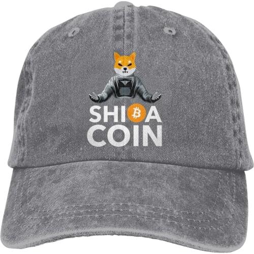 Adjustable Solid Color Baseball Cap Shib Shiba Coin Washed Cotton Shib Coin Shiba Funny Crypto Sports Woman Hat