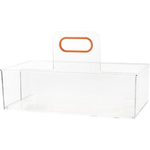 Removable Storage Household Transparent Plastic Storage Basket Drainable Cosmetics Transparent Storage Organizer